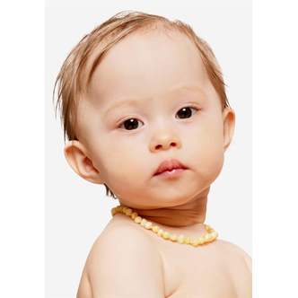 Lys gul farvet Rav halskæde Baby / barn - 100% naturligt