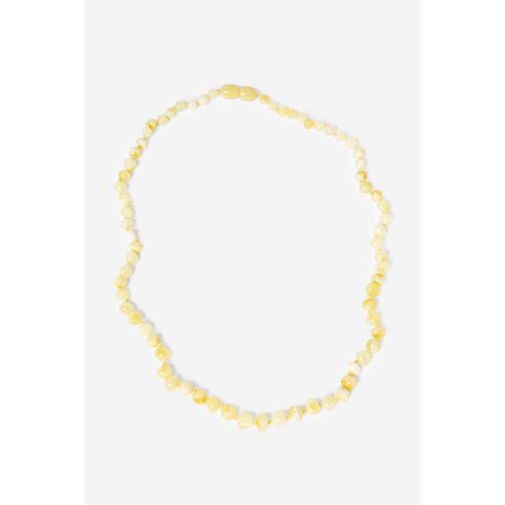 Lys gul farvet Rav halskæde voksen - 100% naturligt materiale