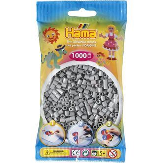 Hama Perler - 1000 stk grå - Midi (207-17)