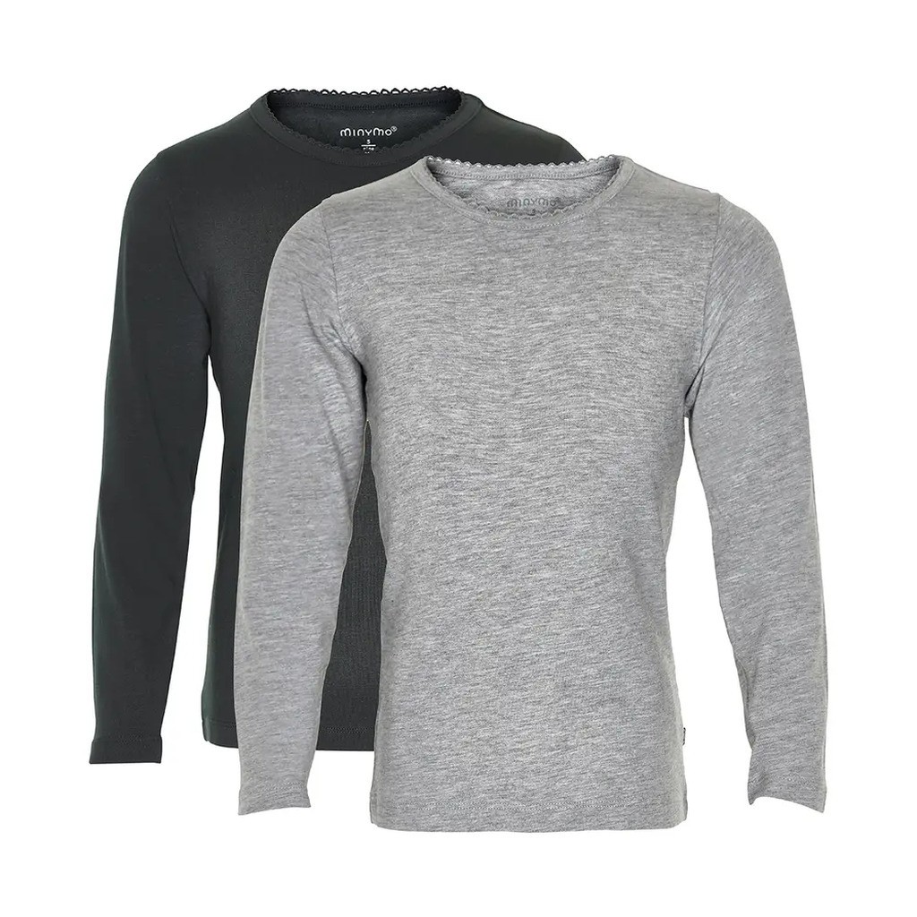 2 Pak Basic Bluser - greyblack- 193 - 140
