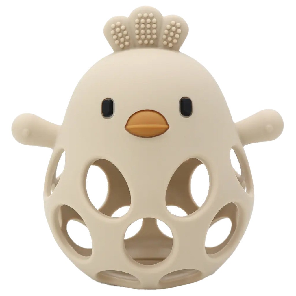 Sansebold med ælling i LFGB silikone, beige