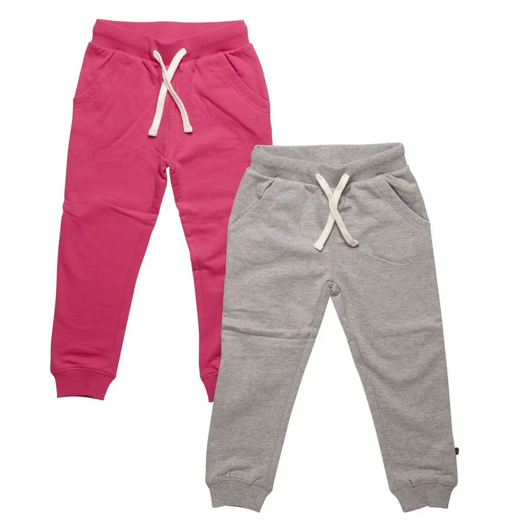 2 Pak Basic Sweatbuks - PinkGrå577 - 152