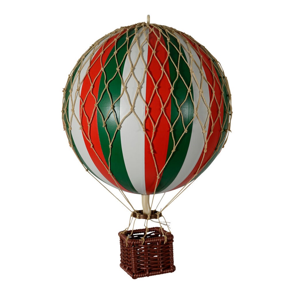 Luftballon, Hvidrødgrøn Ø18cm