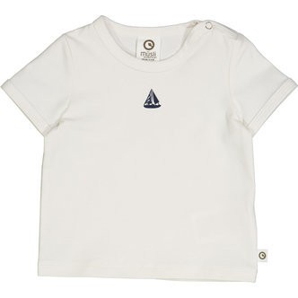T-shirt med et skib - Balsam cream - 98