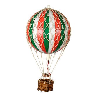 Luftballon, Hvid/rød/grøn Ø8,5 cm