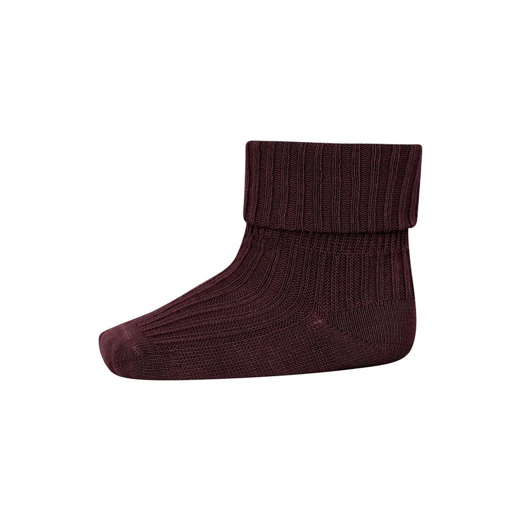 Baby rib ankelstrømpe - Grape Skin - 2224