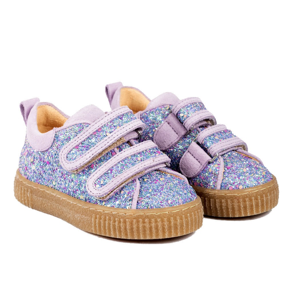 Sneaker med velcrolukning - Confetti Glitter/Lilac - 30