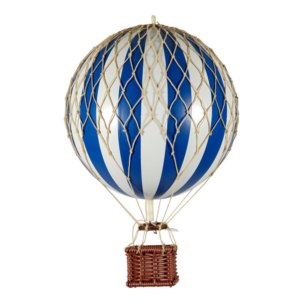 Luftballon, blå/hvid Ø18 cm
