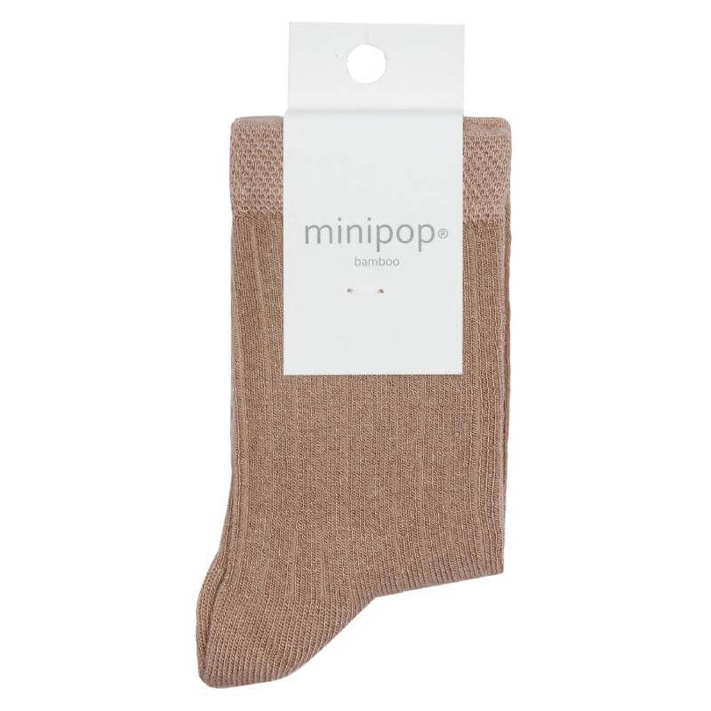 MiniPop -  Bamboo Ankle Socks - Beige - 23-26 (3-4 år)