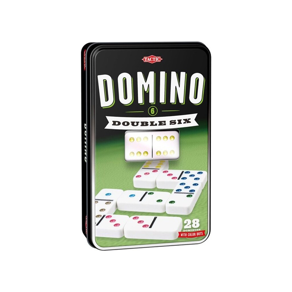Tactic D6 domino in tin with window (multi)