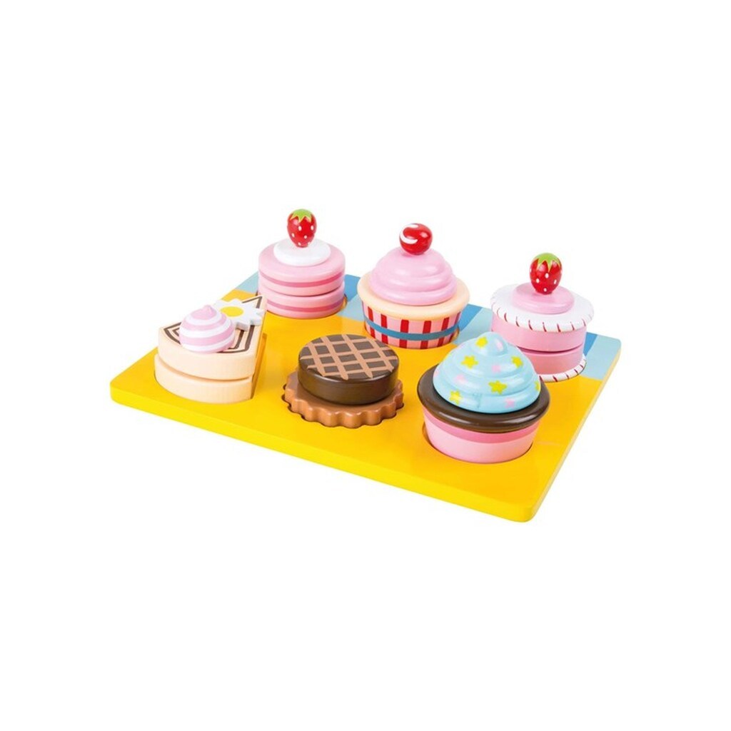 Small Foot - Wooden Play Food Cupcakes and Cake Set 13dlg.