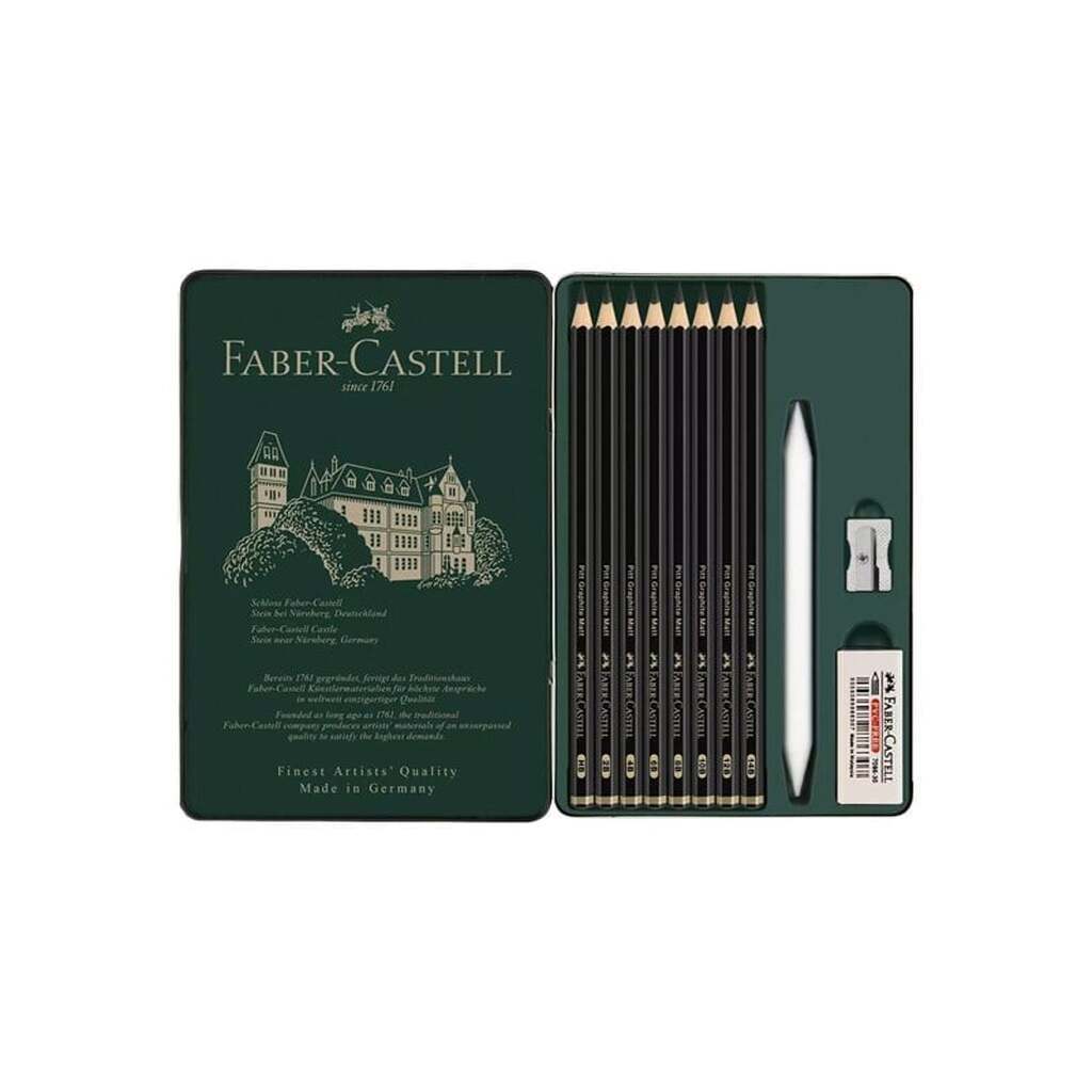 Faber-Castell Pitt Graphite Matt Set - Tin 11 pcs