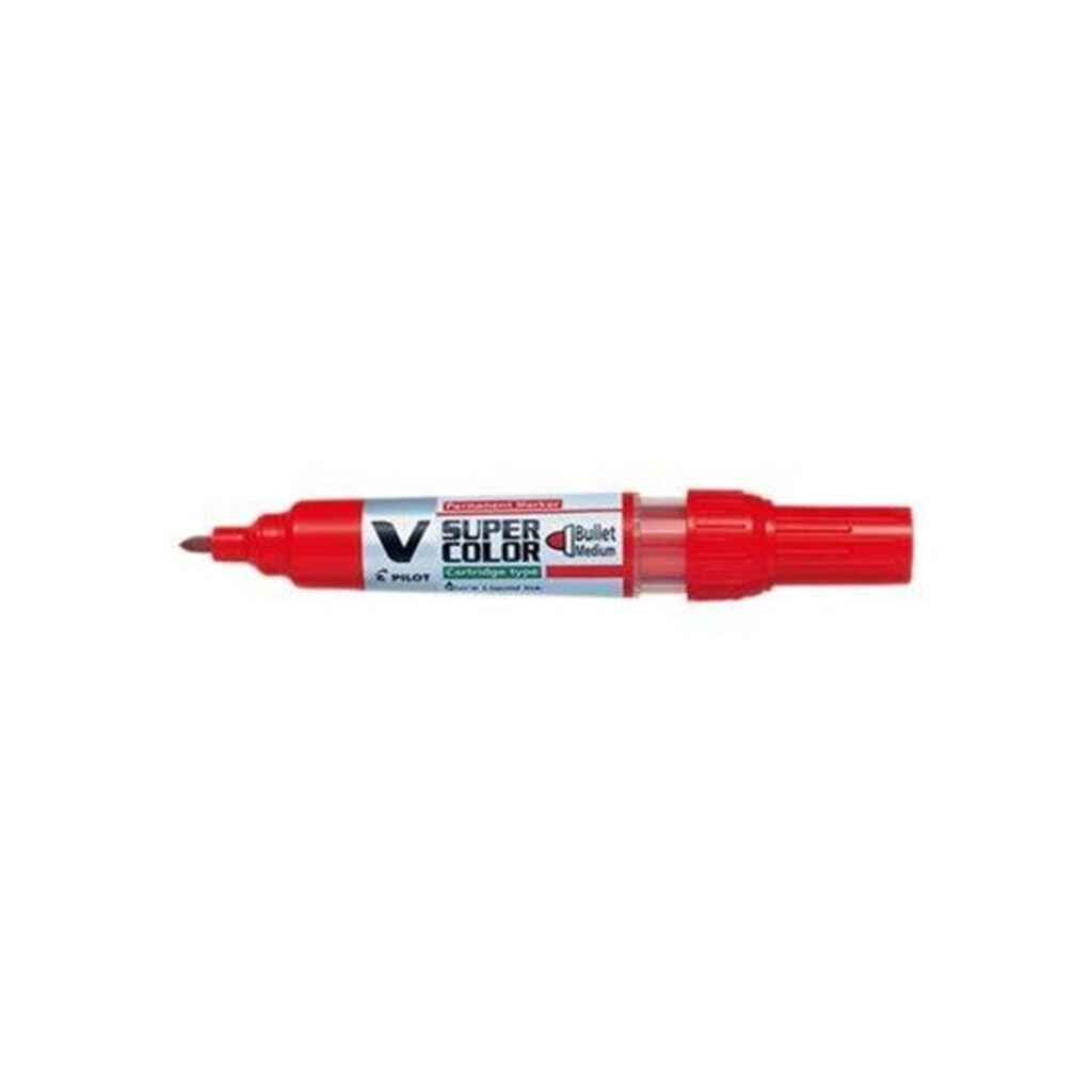 Pilot Pen V-Super Color Medium Tip Bullet Marker - Red