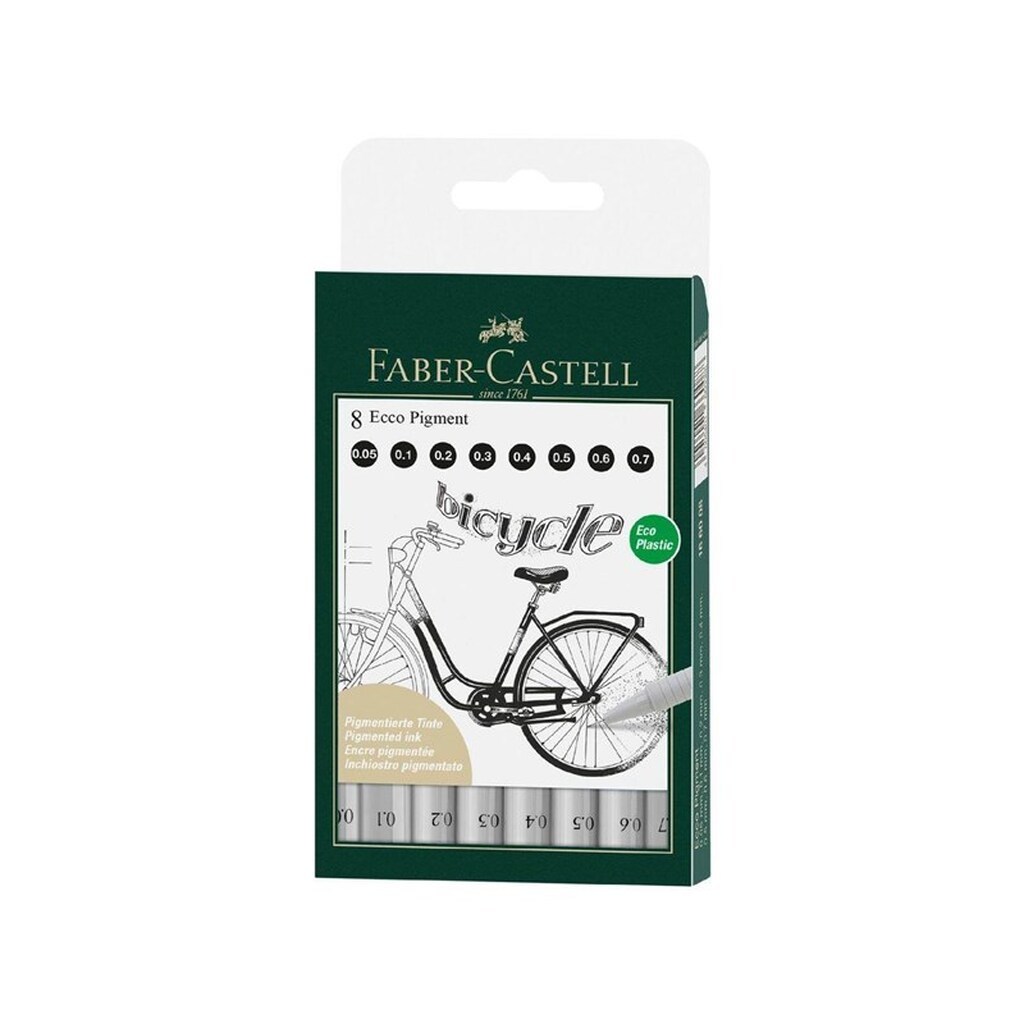 Faber Castell Ecco Pigment Fineliner wallet of 8 black
