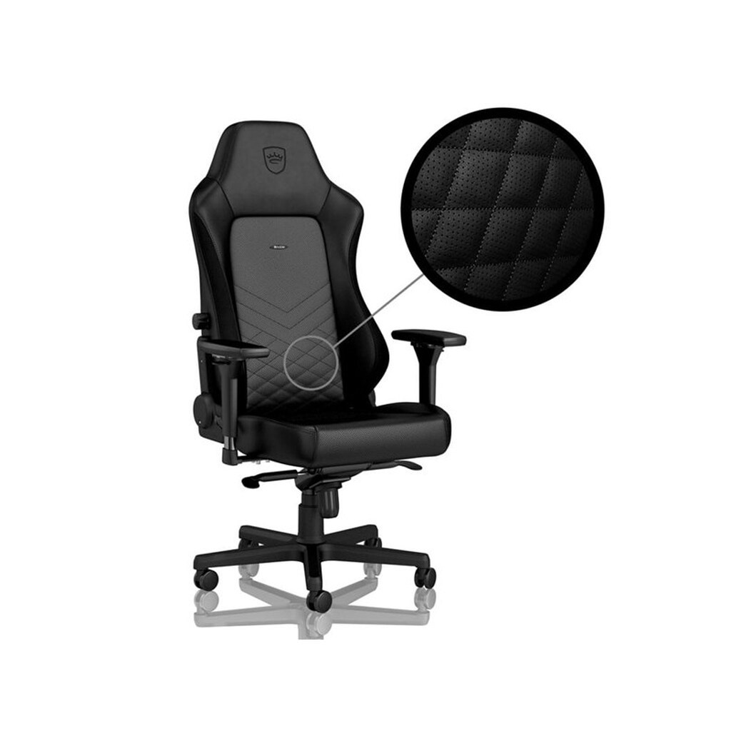 noblechairs HERO Gaming Chair - Black Gamer Stol - Sort - PU Læder - Op til 150 kg