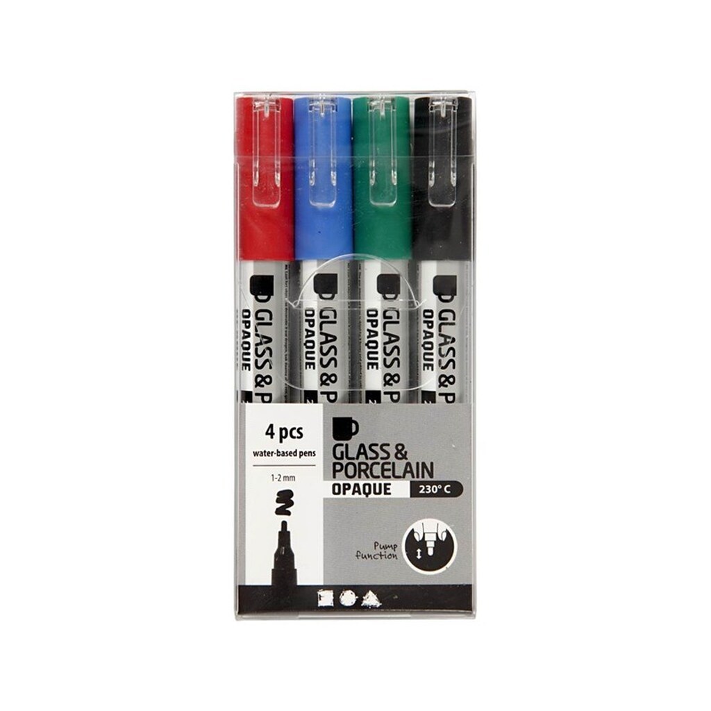 Creativ Company Glass and Porcelain Markers Colour 4pcs.
