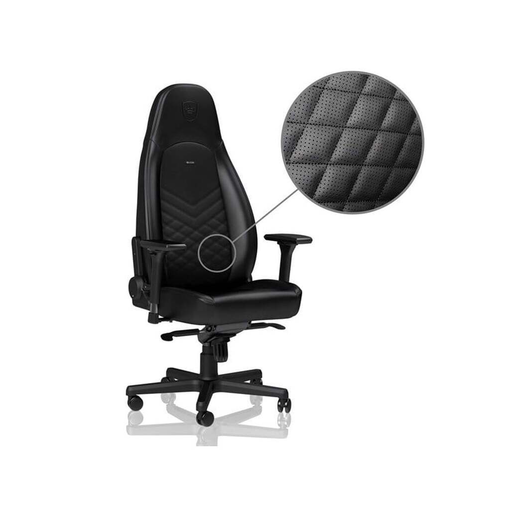 noblechairs ICON Series - Black Gamer Stol - Sort - PU Læder - Op til 150 kg