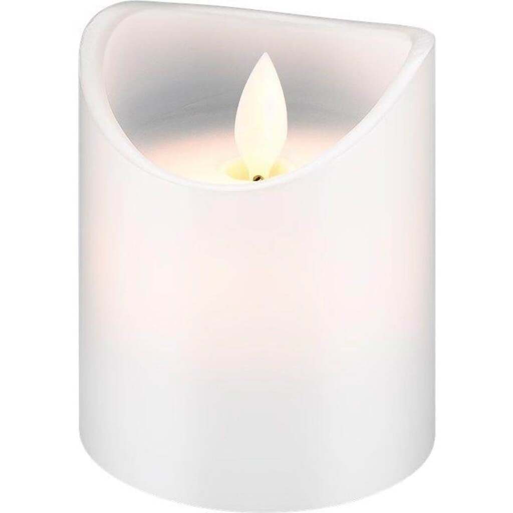Pro LED white real wax candle 7.5 x 10 cm