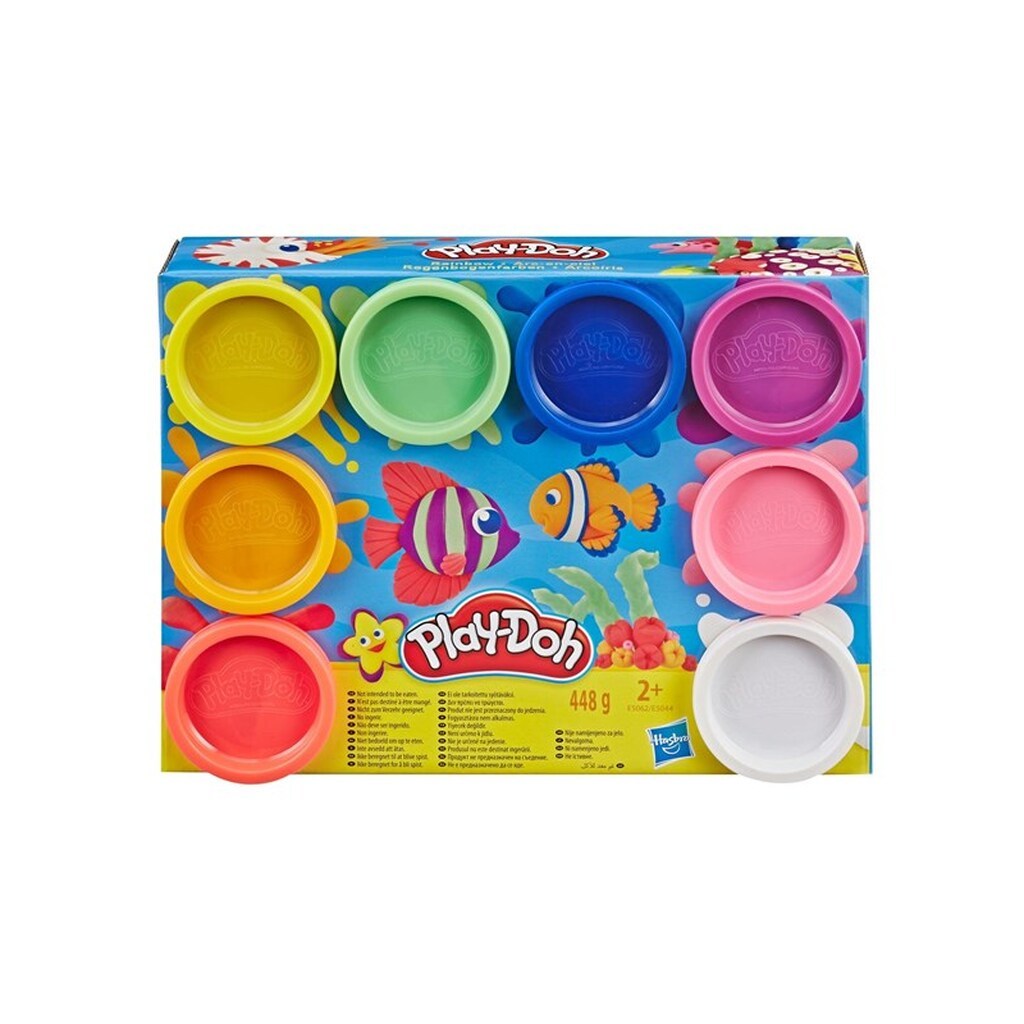 Hasbro Sæt med 8 bøtter Play-Doh-modellervoks i 8 regnbuefarver