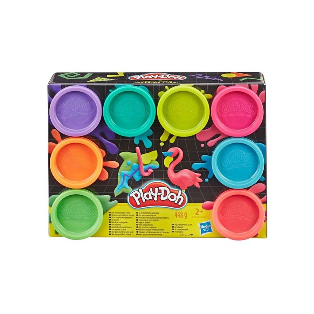 Hasbro Sæt med 8 bøtter giftfri Play-Doh-modellervoks i 8 neonfarver