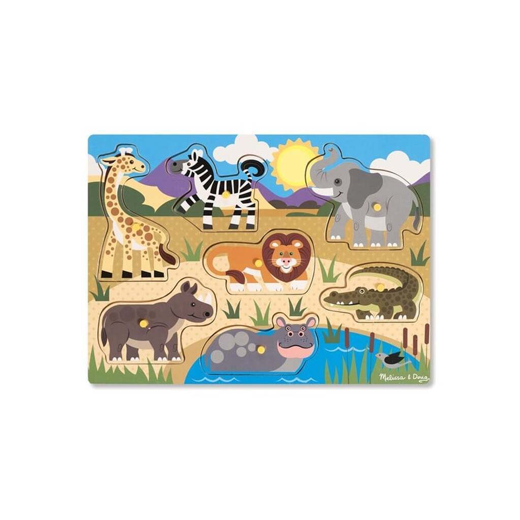 Melissa amp; Doug Wooden Peg Puzzle - Safari