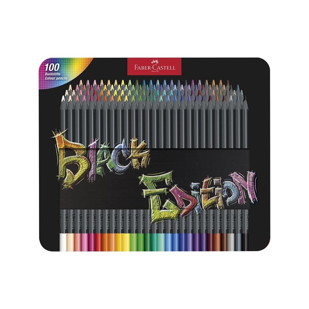 Faber-Castell Colour Pencils Black Edition tin (100 pcs)