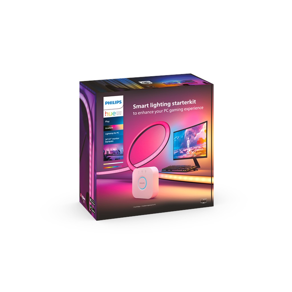 Philips Hue Play Gradient PC Lysstrip 24-27quot; 3-Pack + Hue Bridge