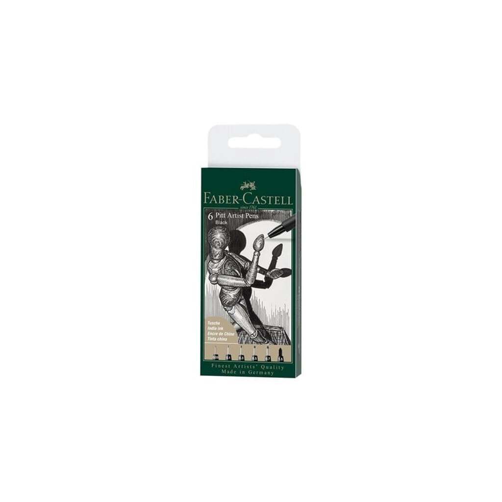 Faber-Castell 6 Pitt Artist Pens Black