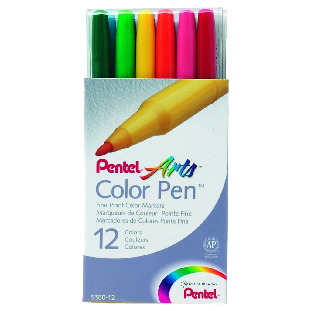 Pentel S360-12 Color Pen ass.