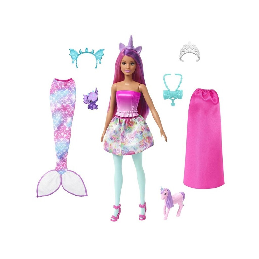 Barbie Doll And Fantasy Pets Dress-Up Doll Mermaid Tail And Skirt