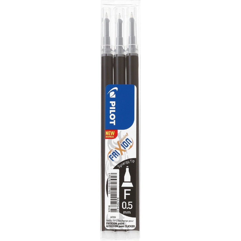 Refill Pilot frixion point clicker sort 0,5 mm pakke m3 stk
