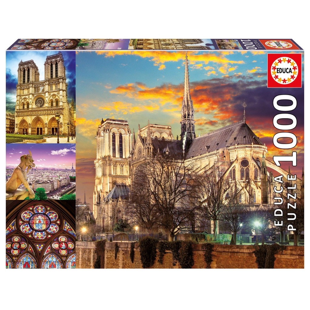 Puslespil Notre Dame collage 1000 brikker