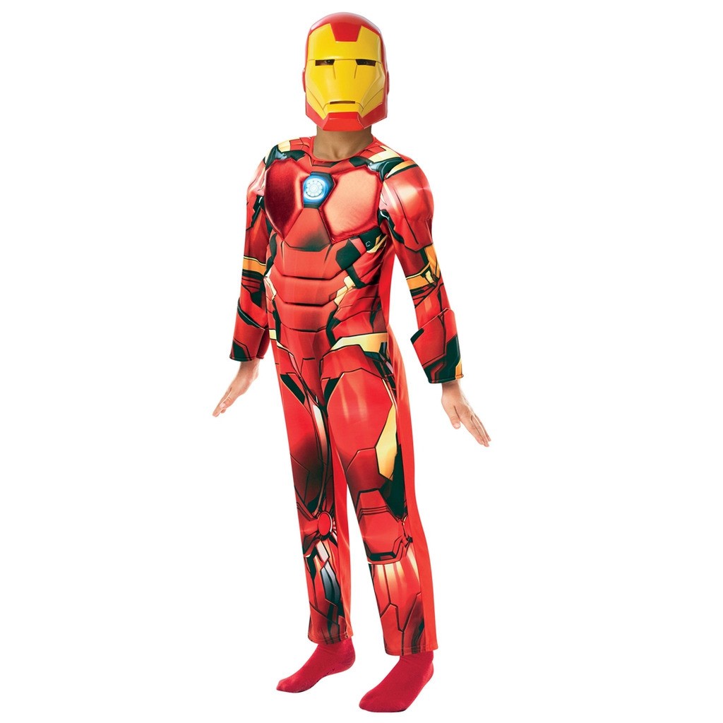 Iron Man Deluxe udklædningsdragt og maske str. 7-8 år