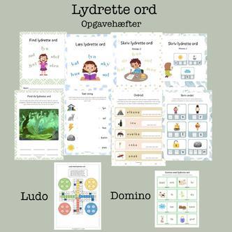 Lydrette ord - opgavehæfter og spil (Print selv)