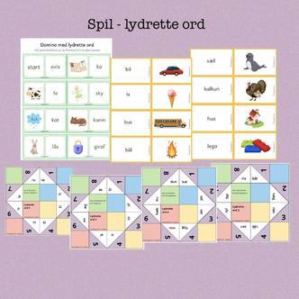 Vendespil med lydrette ord (Print selv)