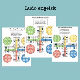 Ludo engelsk - 5 spil (Print selv)