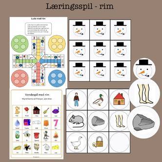 Læringsspil med rim  (Print selv)
