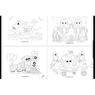 100 Tegninger - print og farvelæg  (Print selv)