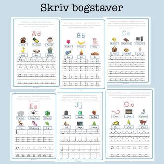 Opgavehæfte - skriv bogstaver  (Print selv)