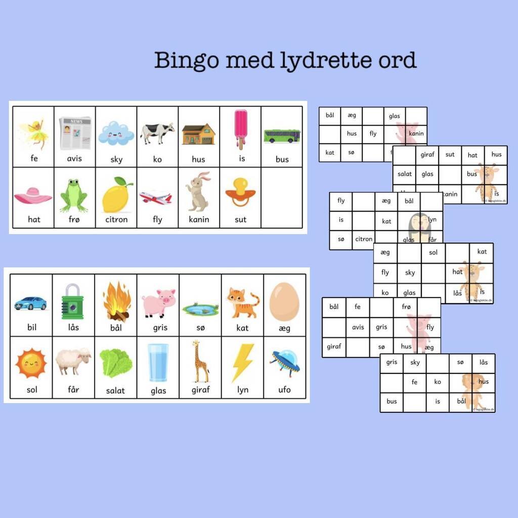 Bingo med lydrette ord