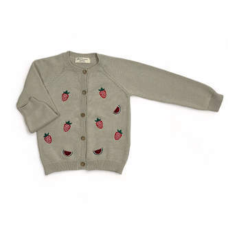 Fruity Fusion Cardigan - Beige  7-8y - 128cm