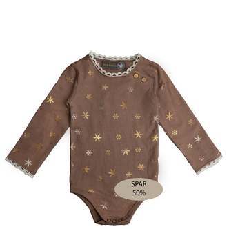 Sara bodystocking, sneprint i guld - Caribou  68