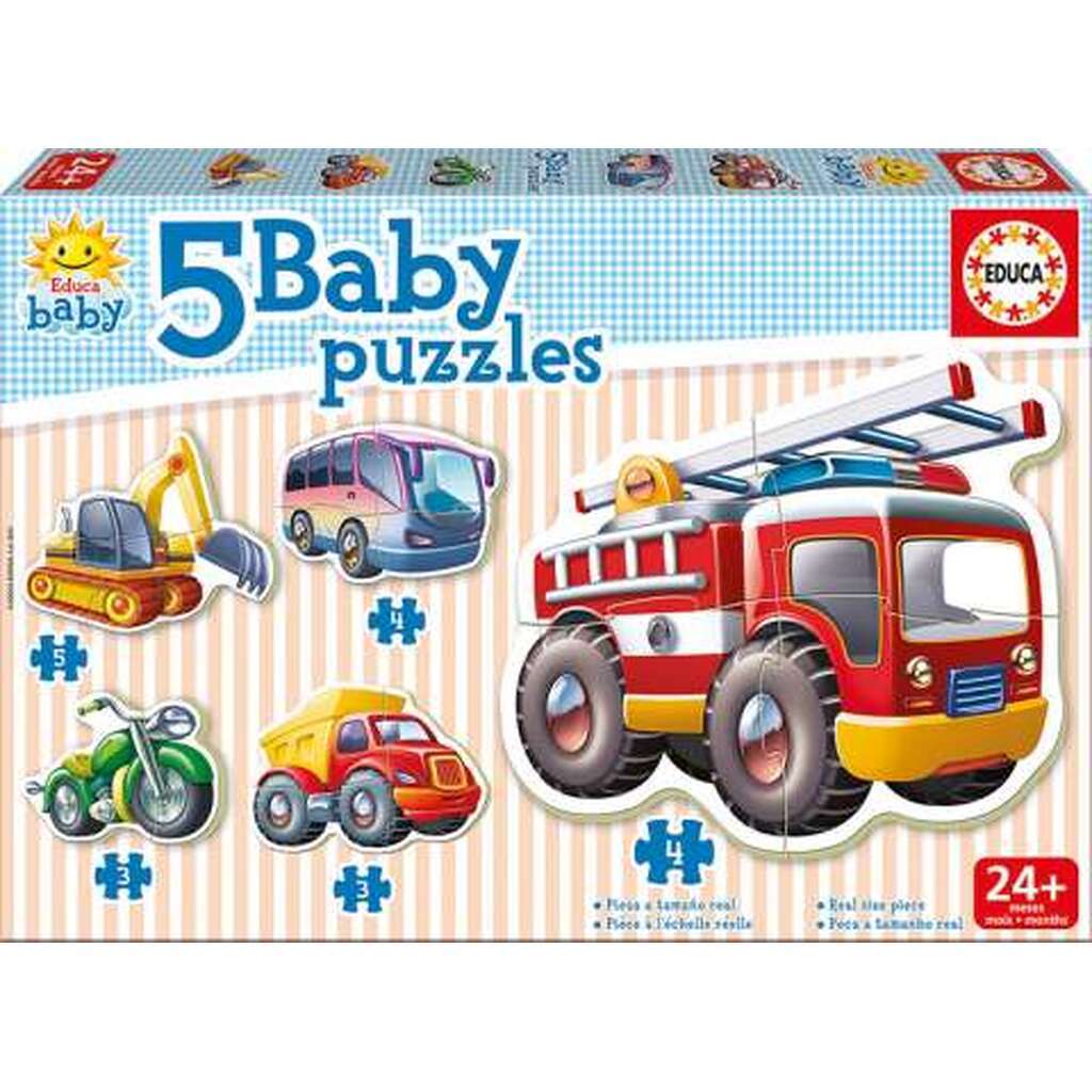 Baby Puzzles - Vehicles - 3-5 brikker