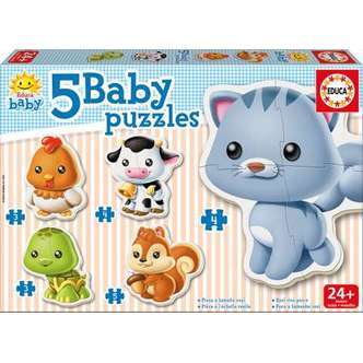 Baby Puzzles - Animals - 3-5 brikker