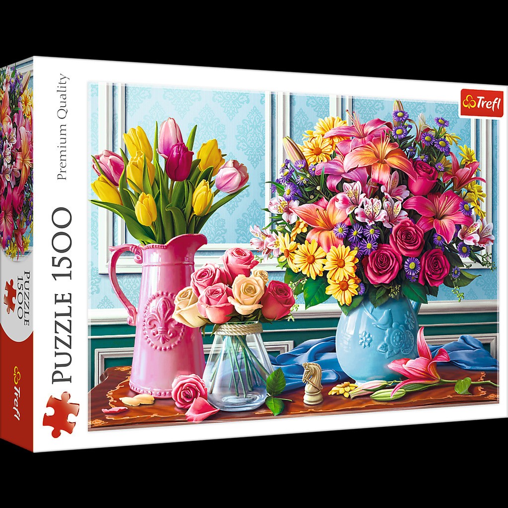 Blomster i Vaser - 1500 brikker
