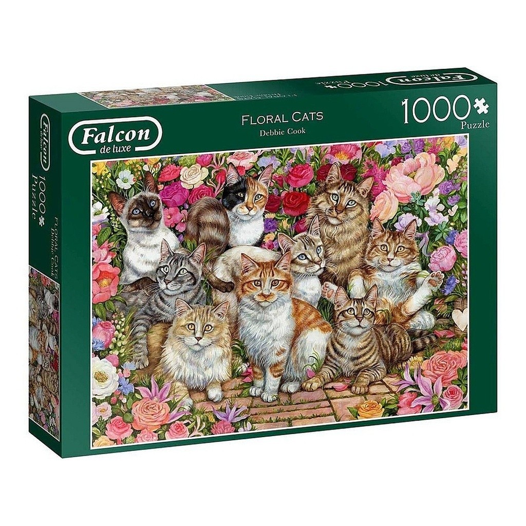 Floral Cats - 1000 Brikker