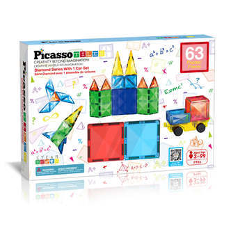 Picasso Tiles Diamond Series Magnetic Tiles set 63 Dele - Magnetic Tiles - Legekammeraten.dk