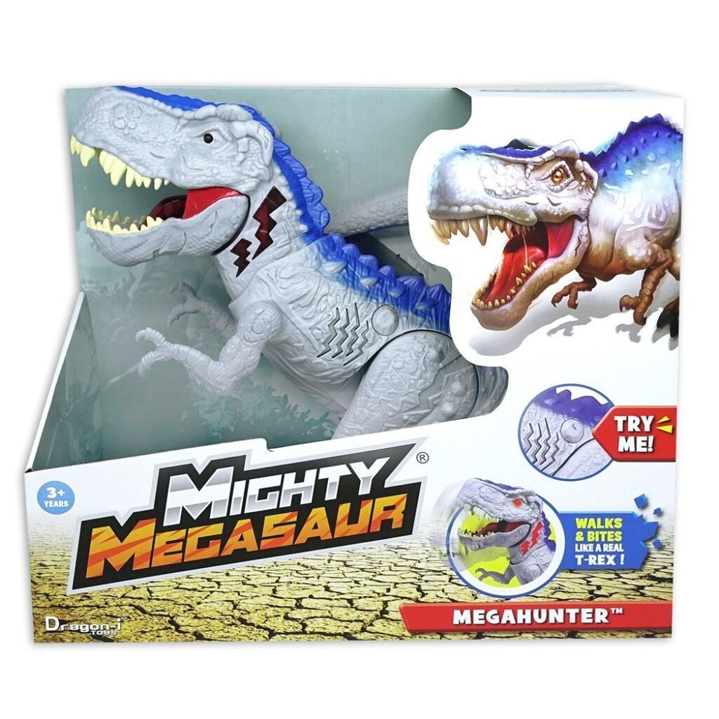 Mighty Megasaur 30 cm Mega Hunter T-Rex. Grey - legetøj - Legekammeraten.dk