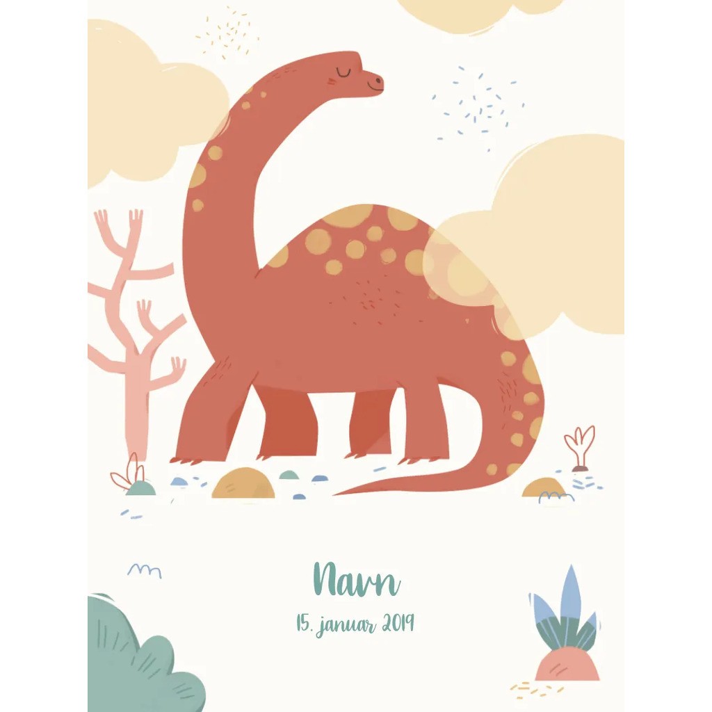Plakat med Dinosaur | Min Bedste Bog