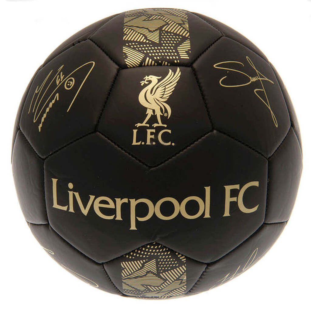 Liverpool FC Foldbold sortguld - Størrelse 5